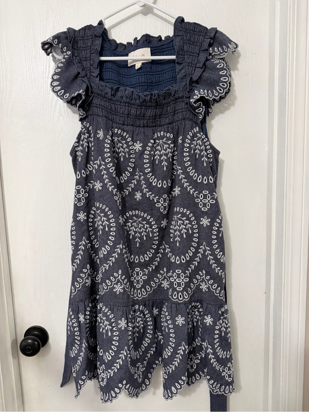 Cleobella Navy Embroidered Sundress TAG Says small but fits large!! Oversized